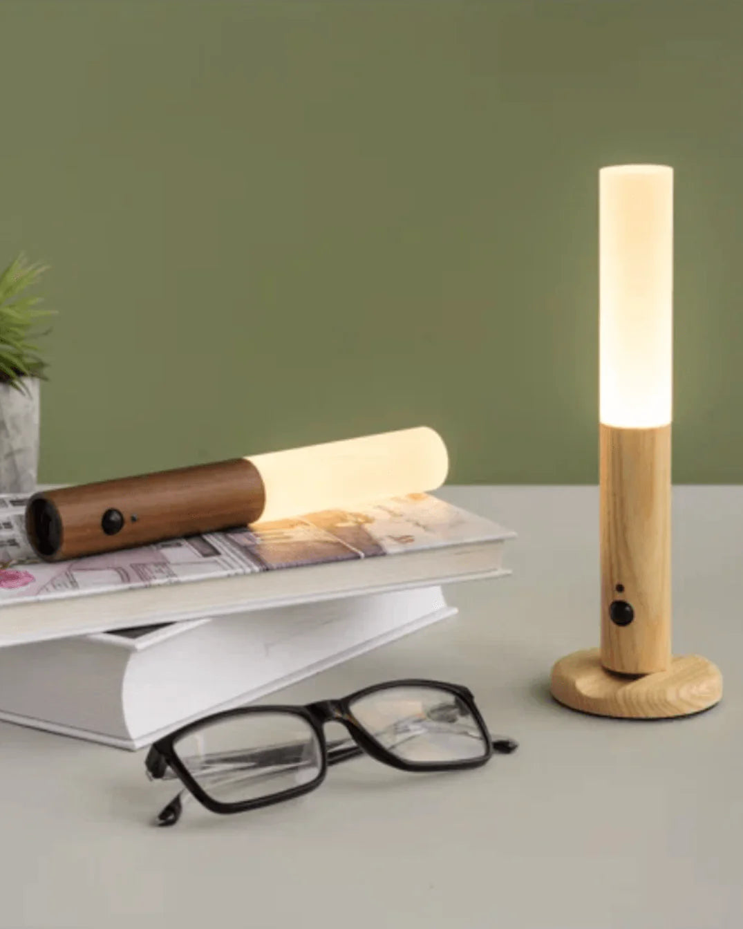 Lampino™ - Luminária de Madeira Sem Fio